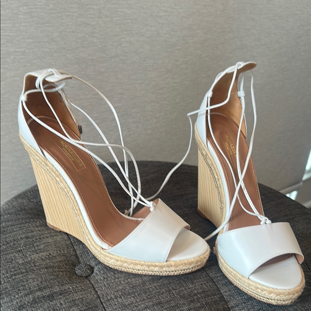 Aquazzura white Espadrille Wedge Sandals - Picture 13 of 15